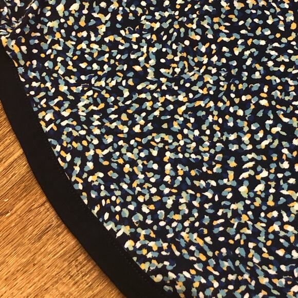 CJ Banks Blue White Yellow Confetti Polka Dot Shirt Size 3X (24/26W) - Picture 5 of 12